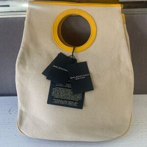 NWT Balenciaga Edition Beige and Yellow Tote Bag
